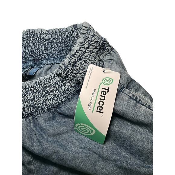 Velvet Heart Ankle Pants Straight Leg Pull On High Rise Chambray Blue Size XL - Picture 6 of 7